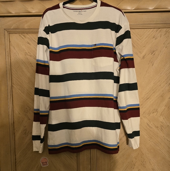 Tommy Hilfiger Other - Tommy Hillfiger Stripe Long Sleeve T- Shirt in XL. Blue/ Maroon/ Gold/ Baby Blue